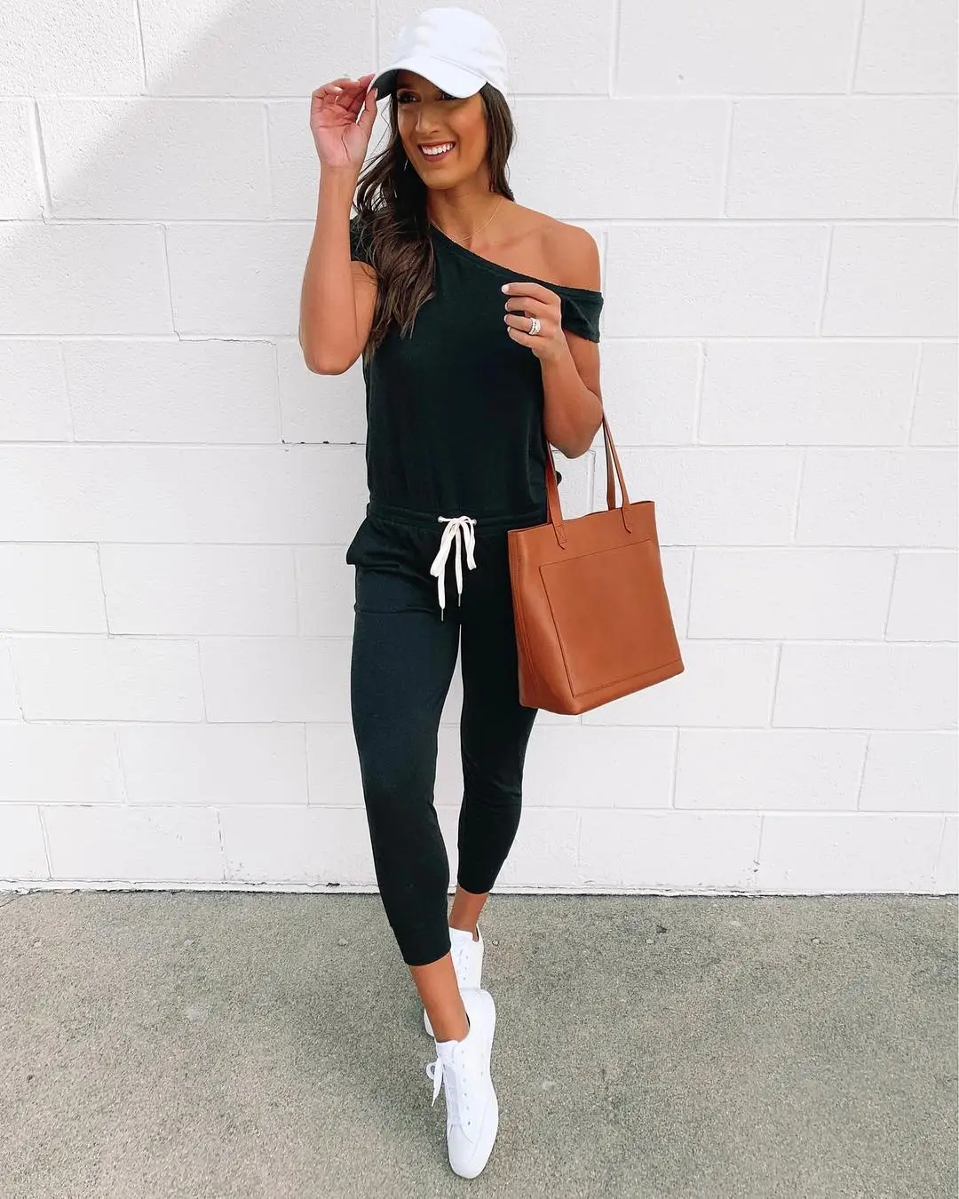 Off-Shoulder Grey Lace-Up Pants Set for Women — feature 15