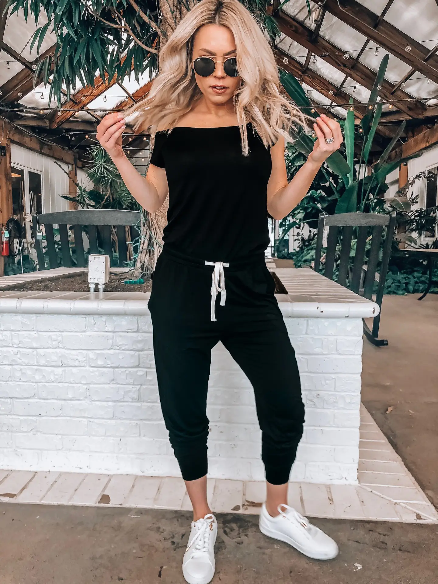 Off-Shoulder Grey Lace-Up Pants Set for Women — feature 29