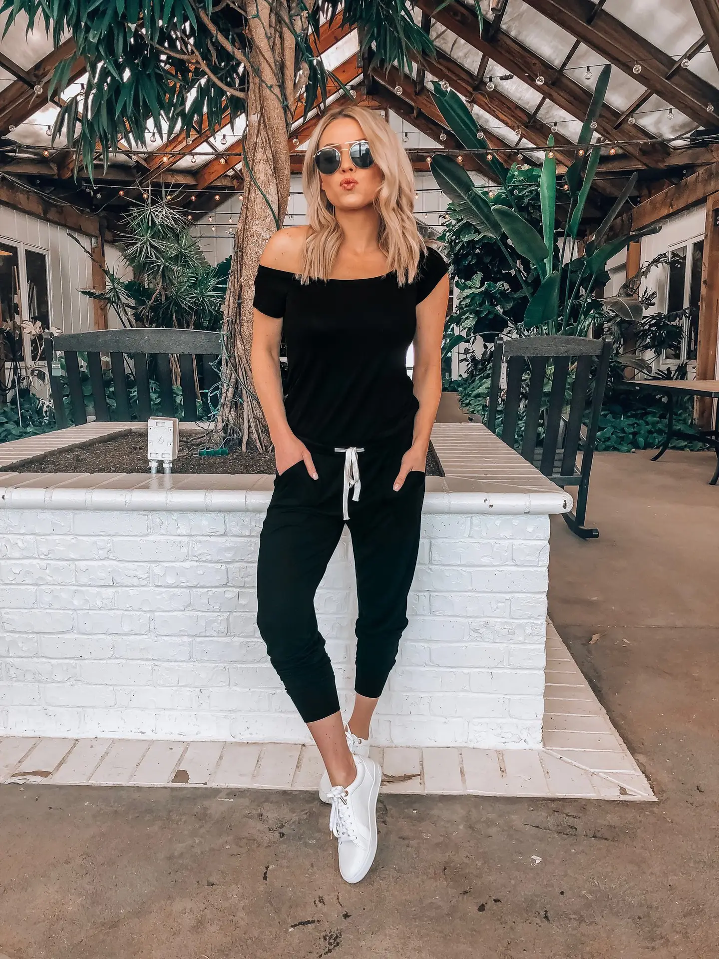 Off-Shoulder Grey Lace-Up Pants Set for Women — feature 30