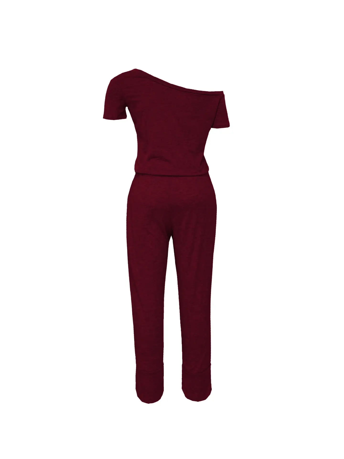 Off-Shoulder Grey Lace-Up Pants Set for Women — feature 38
