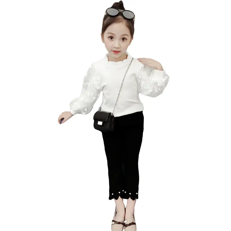 Girls Cotton Bubble Sleeve Shirt Large White Autumn 2025 - Image 5