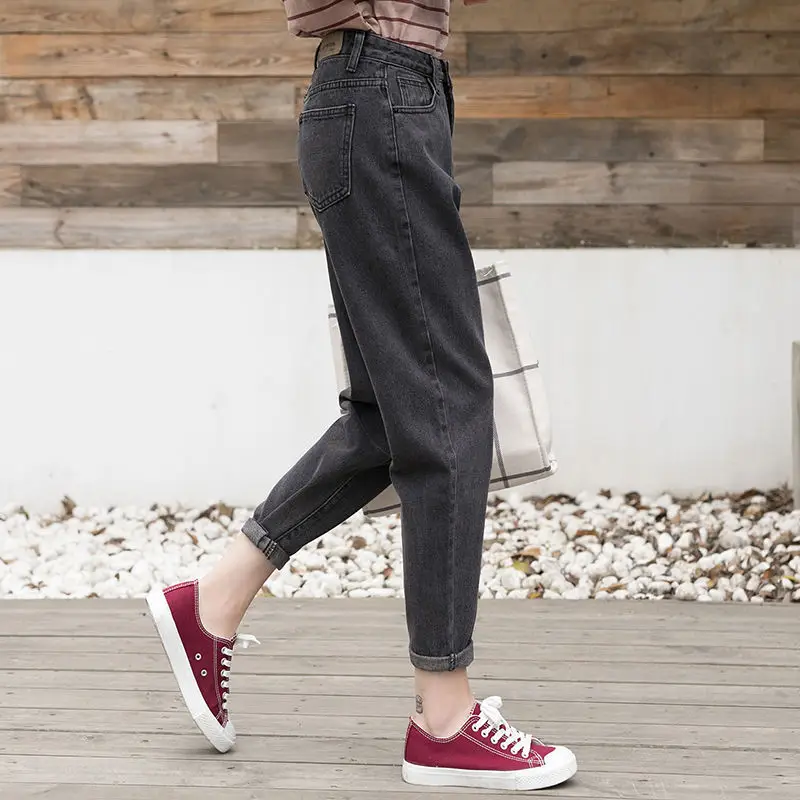 Women's Harajuku Style Wide Leg Jeans Radish Pants Blue - Image 9
