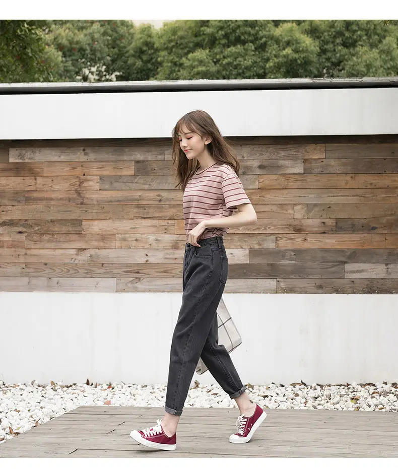 Women's Harajuku Style Wide Leg Jeans Radish Pants Blue — feature 10