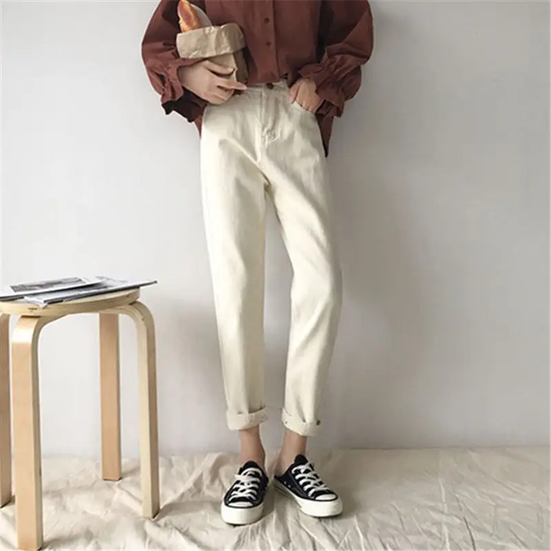 Women's Harajuku Style Wide Leg Jeans Radish Pants Blue - Image 5