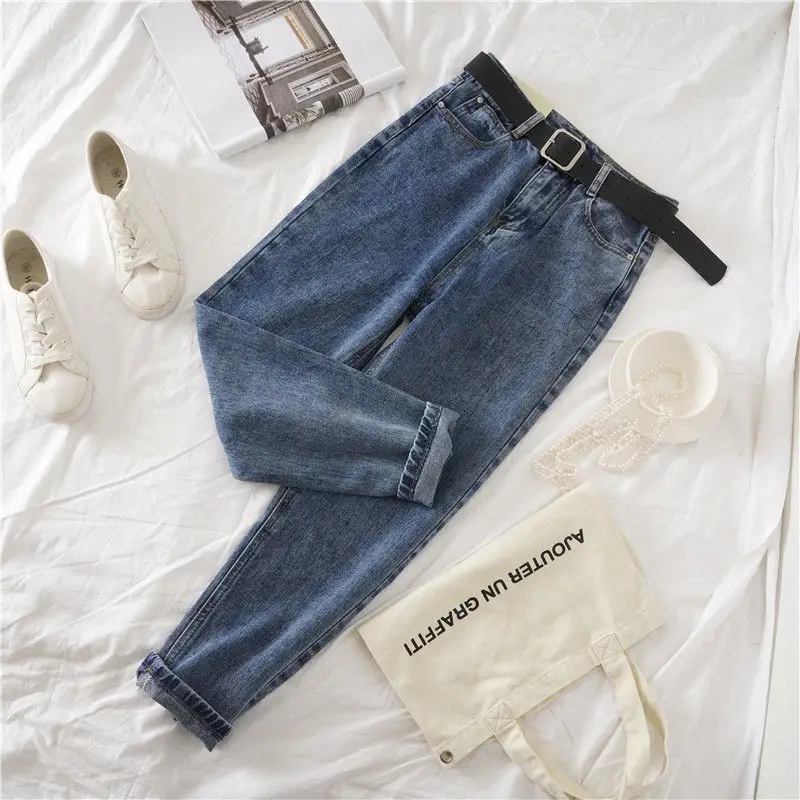 Women's Harajuku Style Wide Leg Jeans Radish Pants Blue - Image 6