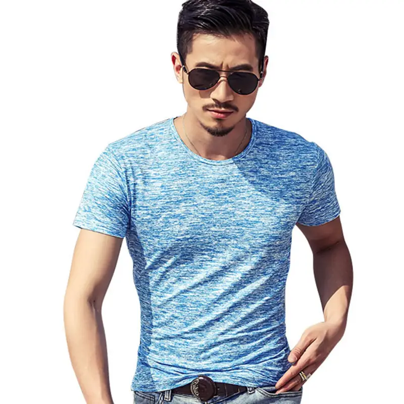 Men's 2025 Short Sleeve V-Neck T-Shirt Grey Marbled - Image 11