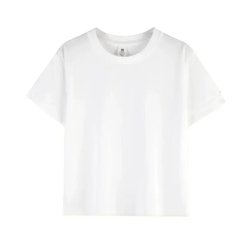 White Plain T-Shirt for Boys Girls Spring Autumn Clothing