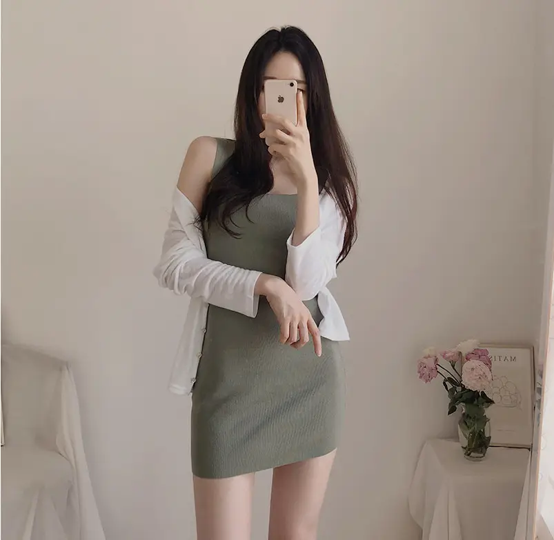 Joker Super Figure Sexy Slim Knit Vest Dress Women — feature 18