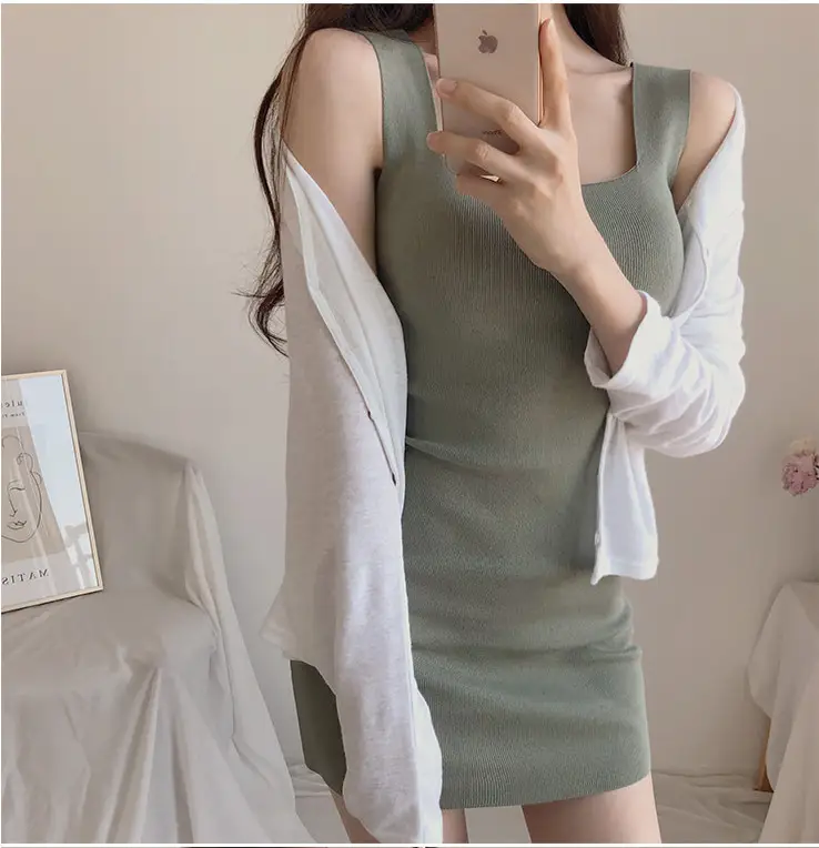 Joker Super Figure Sexy Slim Knit Vest Dress Women — feature 20