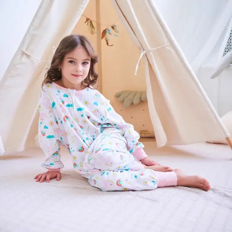 Spring Cotton Kick Print Pajamas for Girls - Image 4