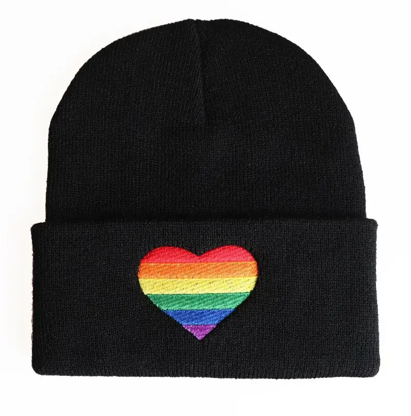Seven-Color Heart Knitted Woolen Hat for Men Women - Image 2