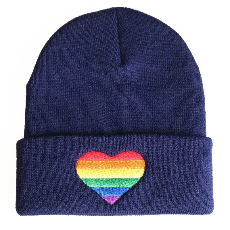 Seven-Color Heart Knitted Woolen Hat for Men Women - Image 3