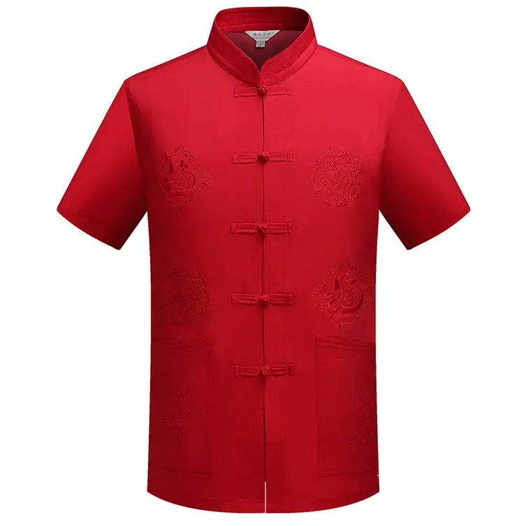 White Chinese Embroidered Tang Suit for Men — feature 1