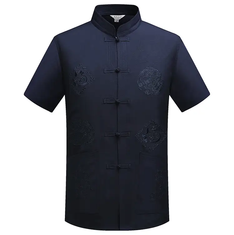 White Chinese Embroidered Tang Suit for Men — feature 5