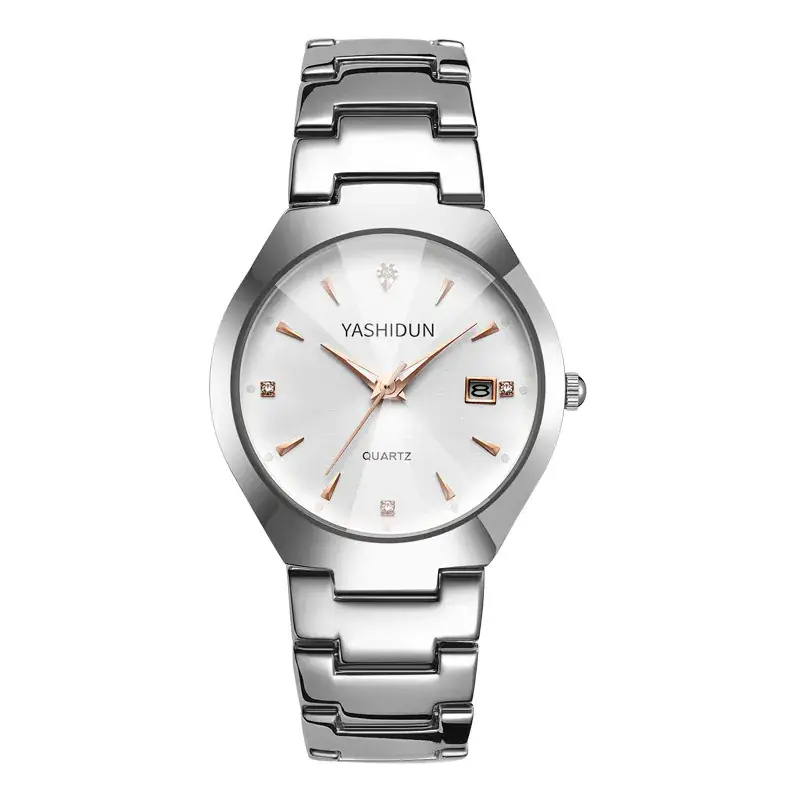 Men's Black Quartz Calendar Watch with Rose Gold Hands - Image 6