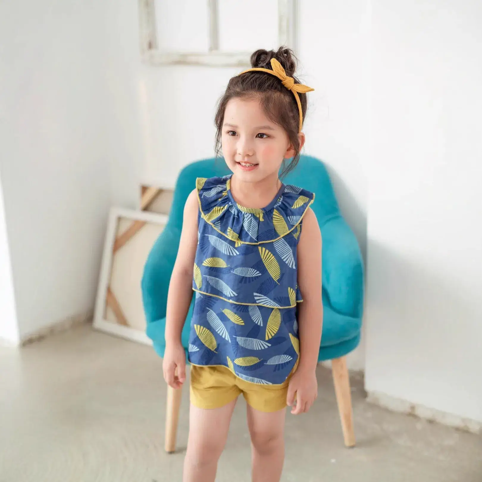 Girls Cotton Sleeveless Shorts Set Pink Floral Summer Wear