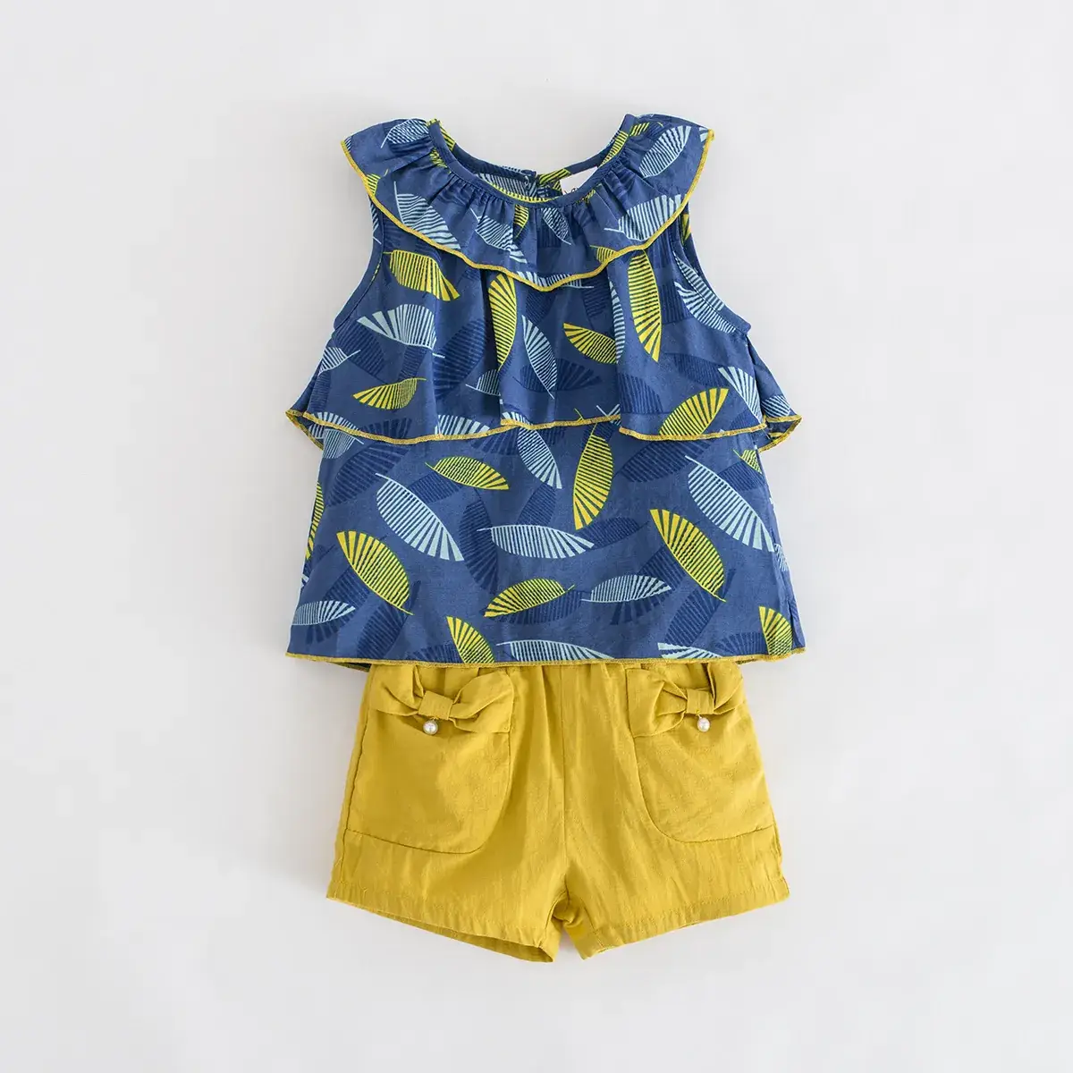 Girls Cotton Sleeveless Shorts Set Pink Floral Summer Wear