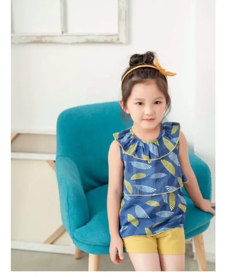 Girls Cotton Sleeveless Shorts Set Pink Floral Summer Wear — feature 20