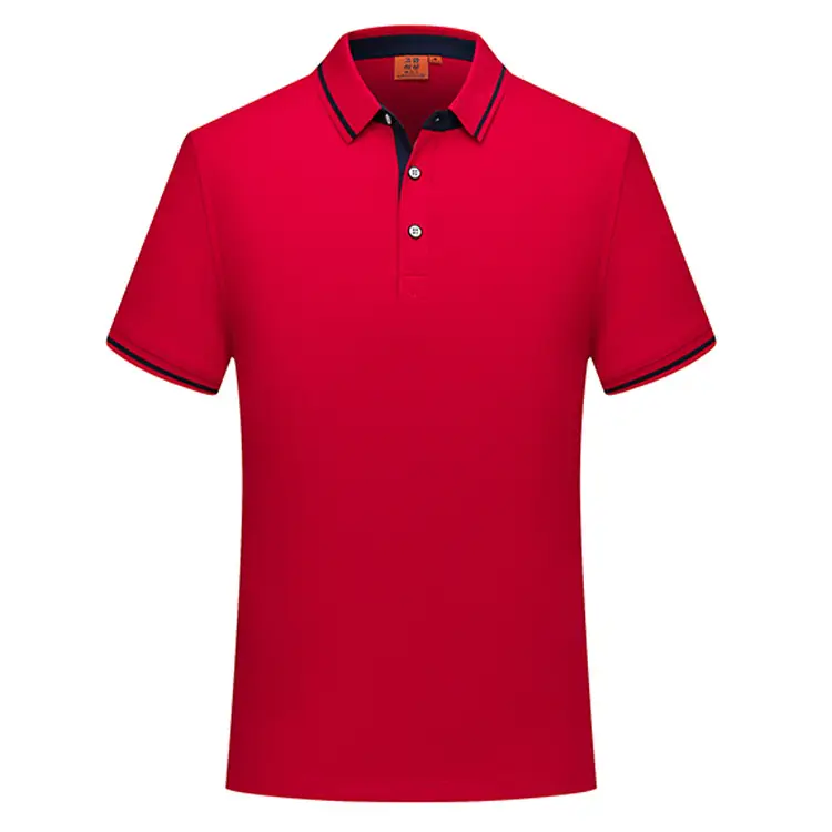 Men Blue Cotton Polo Shirt with White Trim - Image 3