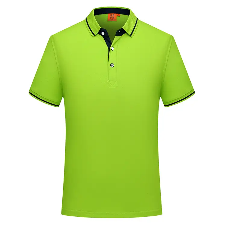 Men Blue Cotton Polo Shirt with White Trim - Image 6