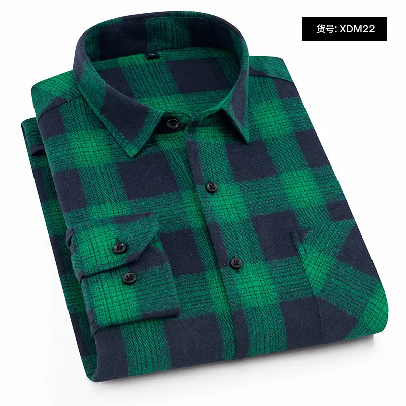 Men Red Blue Plaid Button Down Shirt XMD23 - Image 15
