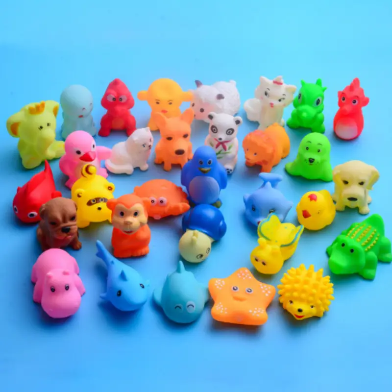 Children's Water Toys Baby Swimming Bath Vinyl Soft Rubber Yellow Duck Combination Toy Pinch and Call Little Duck