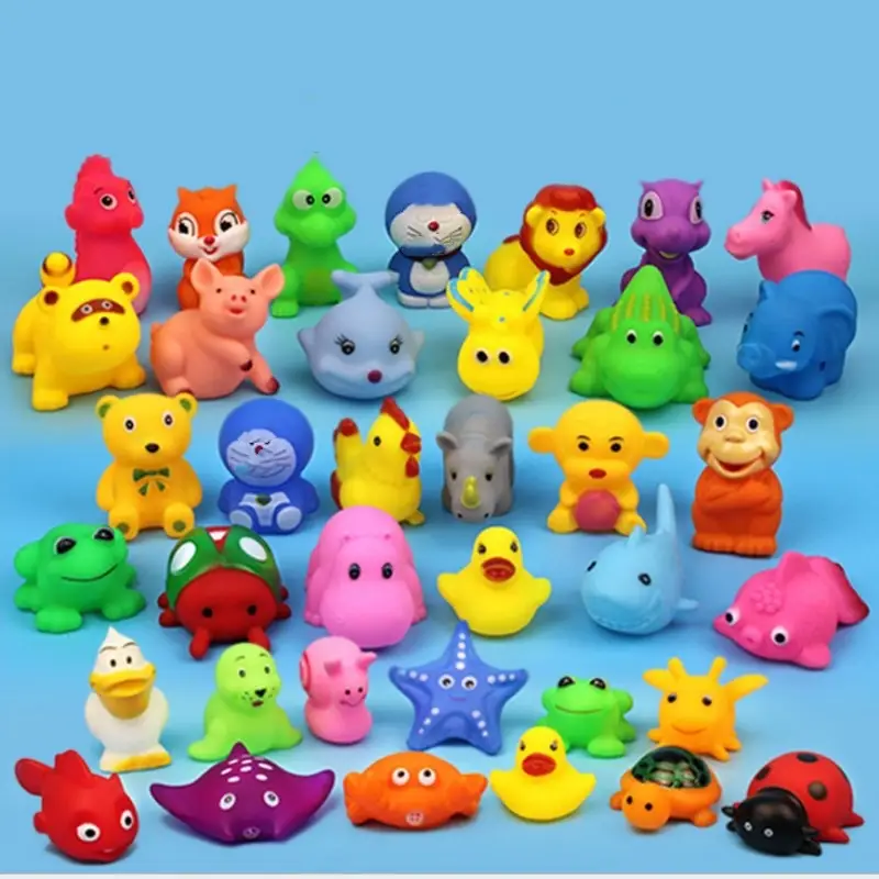 Children's Water Toys Baby Swimming Bath Vinyl Soft Rubber Yellow Duck Combination Toy Pinch and Call Little Duck
