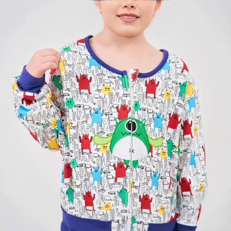 Kids Cotton Kick Print Pajamas Set for Girls