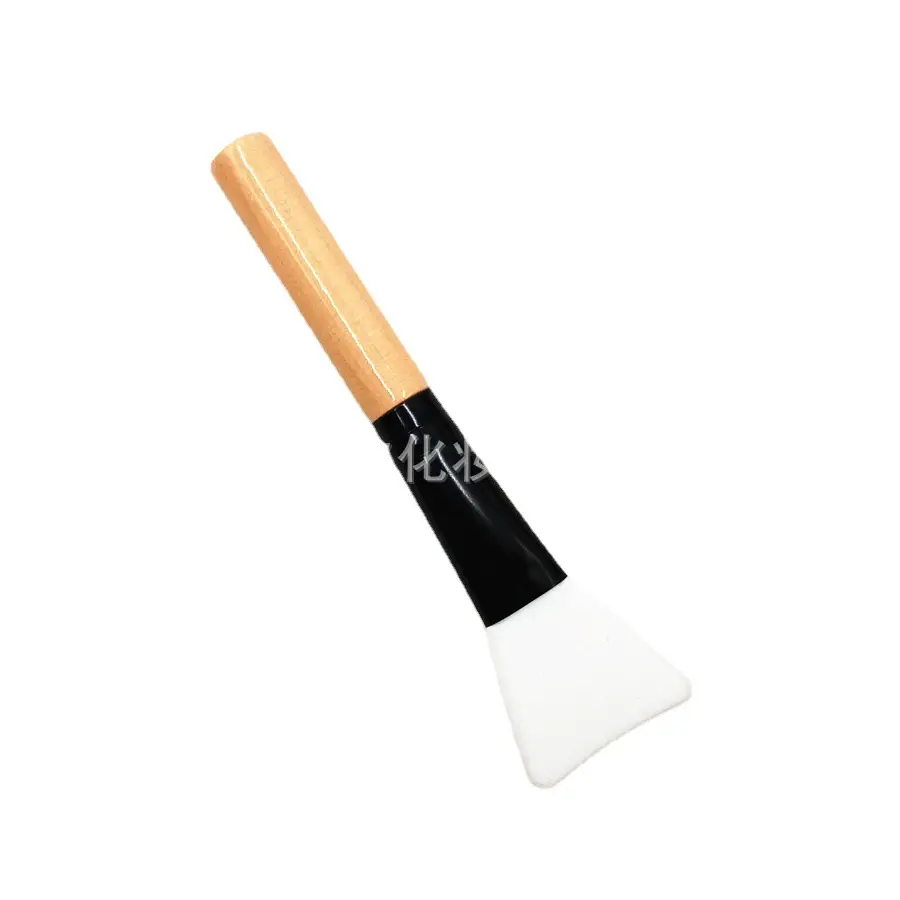 Silicone Mask Brush Wood Handle Portable Makeup Tool - Image 5