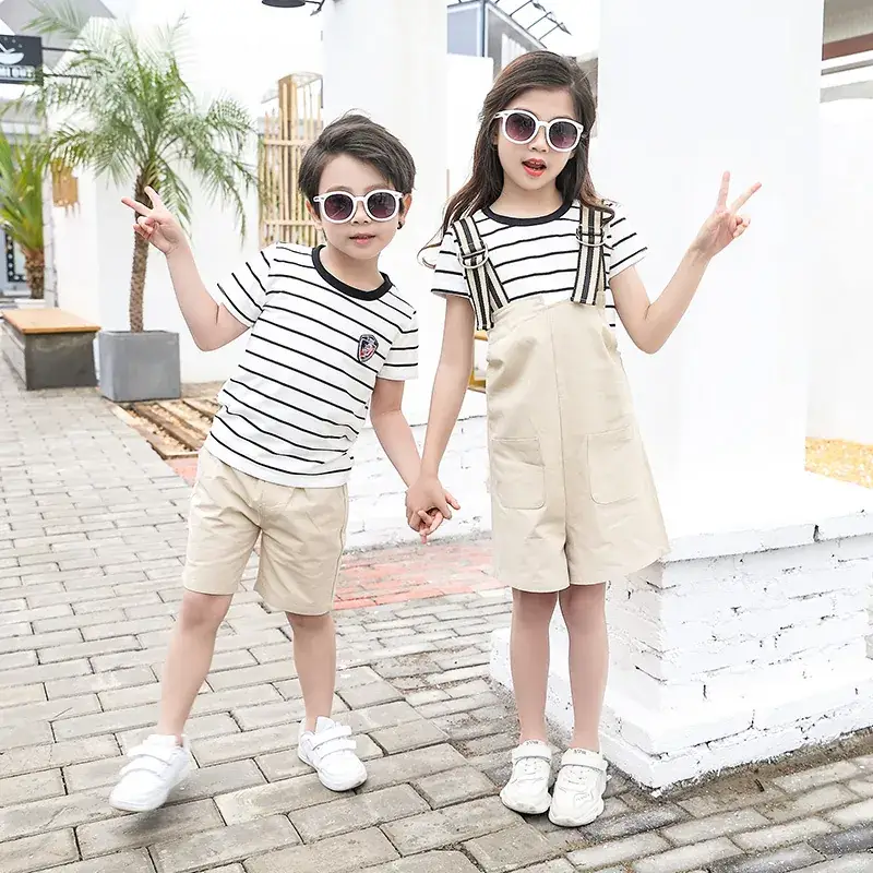 Family 3-Person Striped Shorts Set Summer 2023 - Image 4