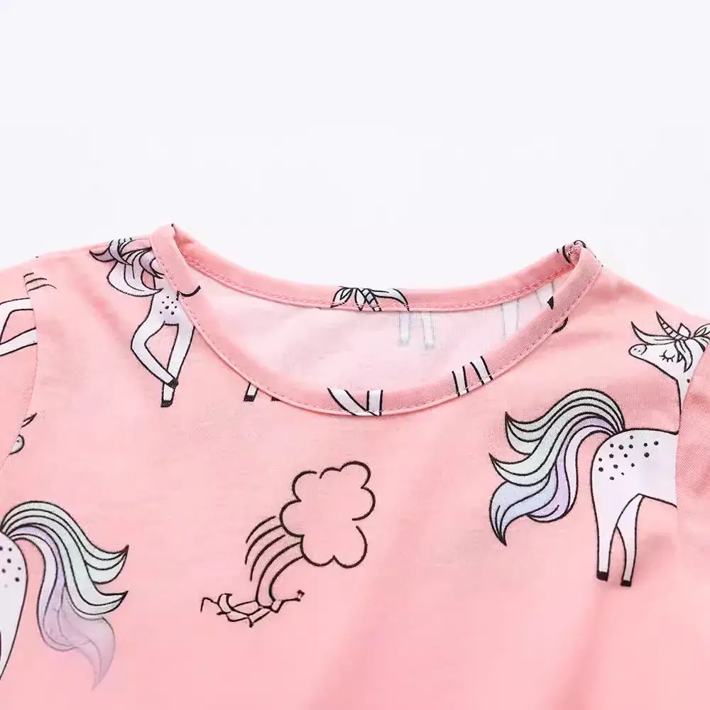 Pink Unicorn Cartoon Princess Dress for Girls