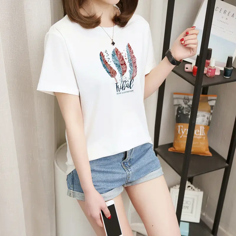 2025 Summer Korean Style Letter Short Sleeve T-Shirt for Women - Image 6