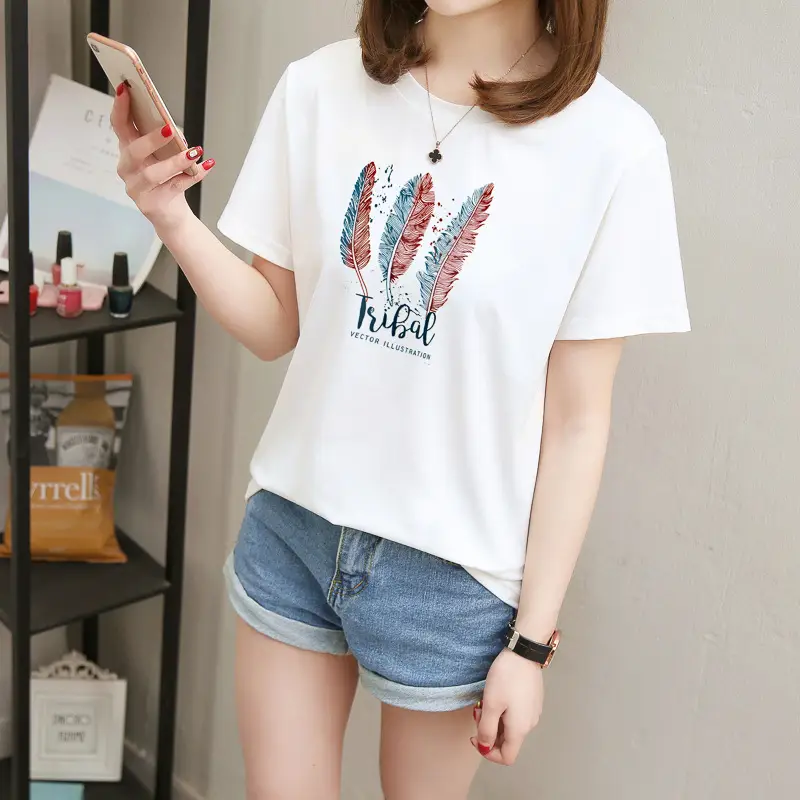 2025 Summer Korean Style Letter Short Sleeve T-Shirt for Women — feature 11
