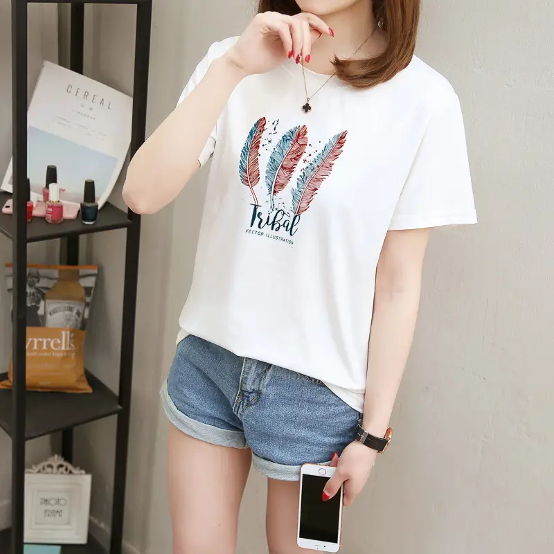 2025 Summer Korean Style Letter Short Sleeve T-Shirt for Women — feature 12