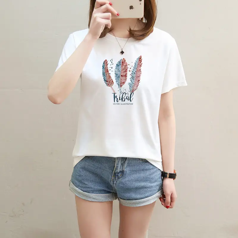 2025 Summer Korean Style Letter Short Sleeve T-Shirt for Women — feature 14