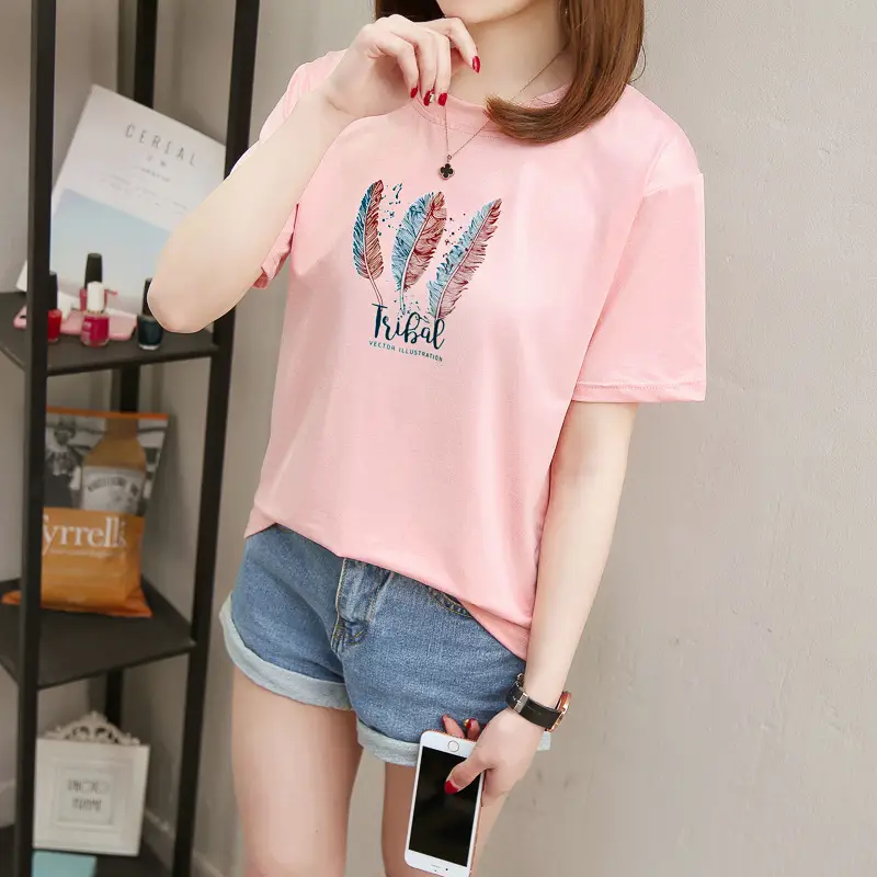2025 Summer Korean Style Letter Short Sleeve T-Shirt for Women — feature 17