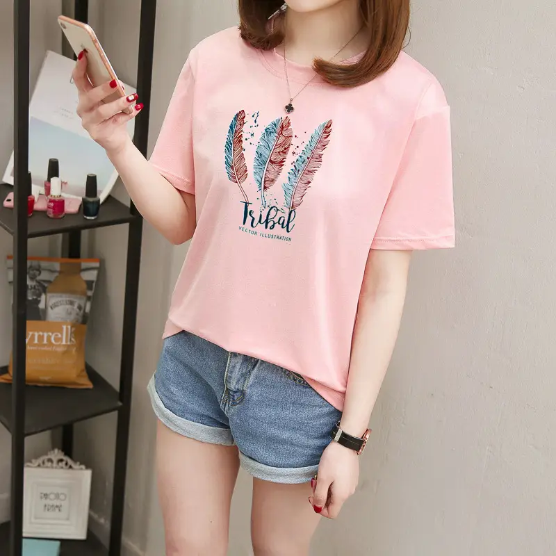 2025 Summer Korean Style Letter Short Sleeve T-Shirt for Women — feature 18