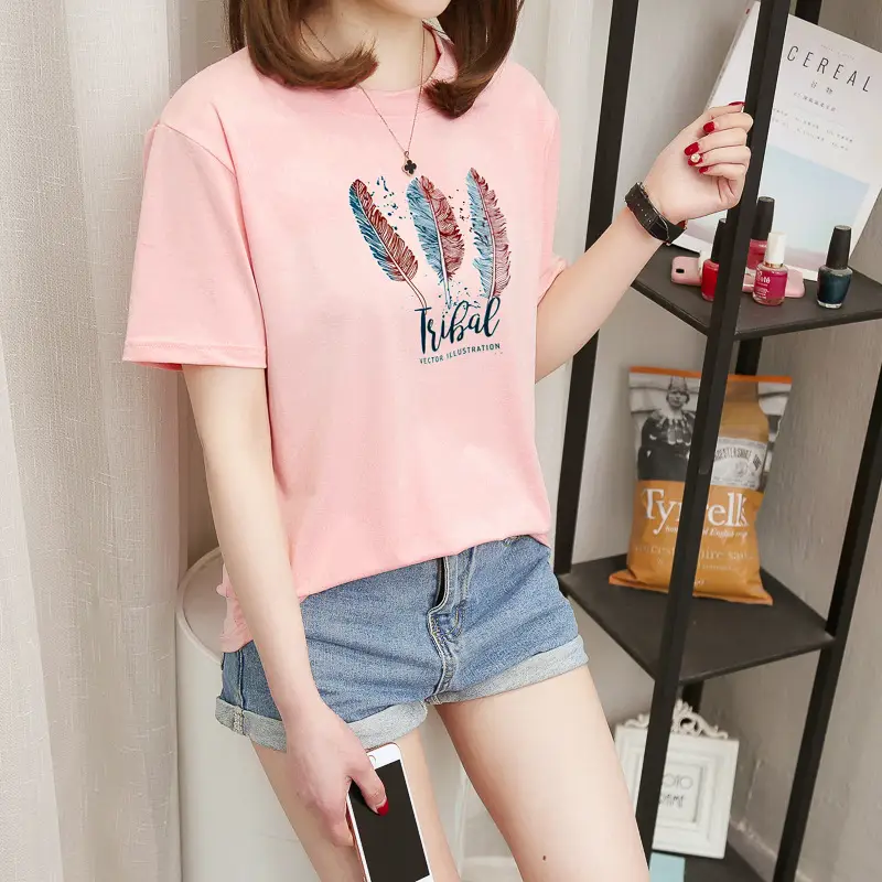 2025 Summer Korean Style Letter Short Sleeve T-Shirt for Women — feature 19