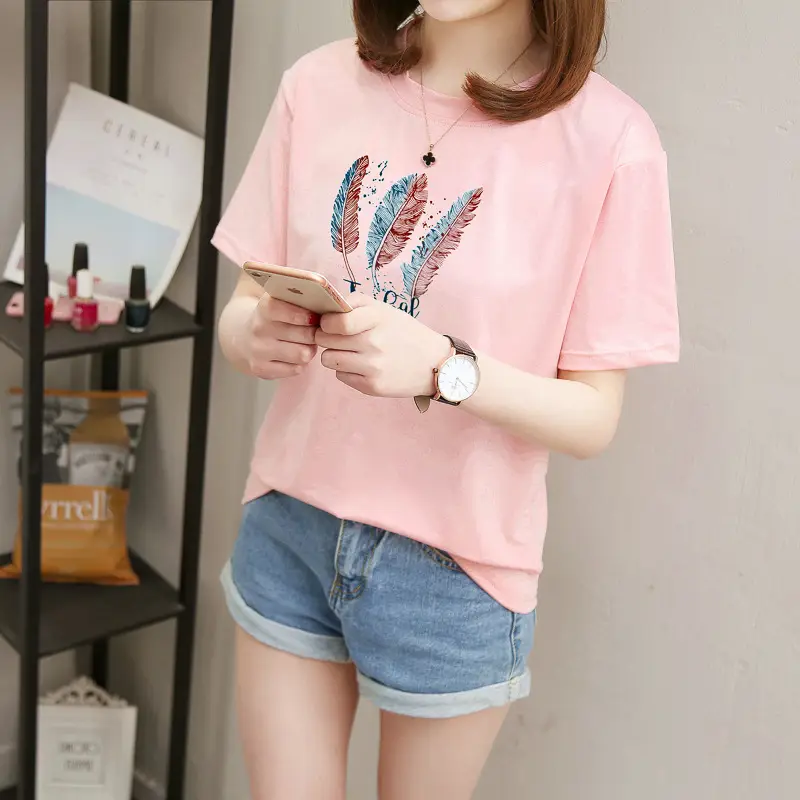 2025 Summer Korean Style Letter Short Sleeve T-Shirt for Women — feature 21