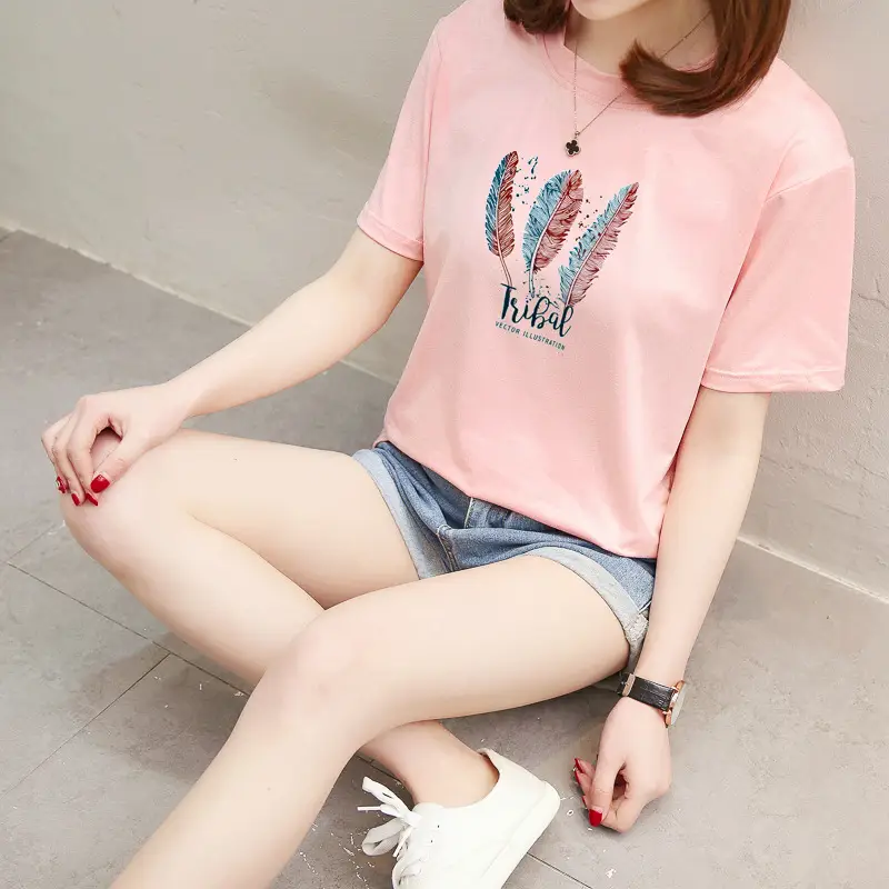 2025 Summer Korean Style Letter Short Sleeve T-Shirt for Women — feature 22