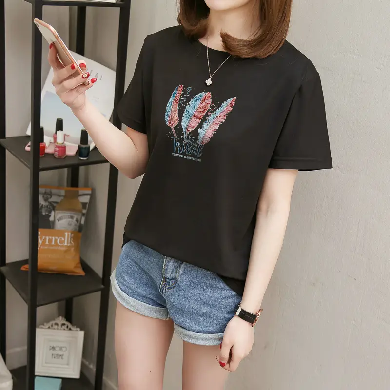 2025 Summer Korean Style Letter Short Sleeve T-Shirt for Women — feature 3