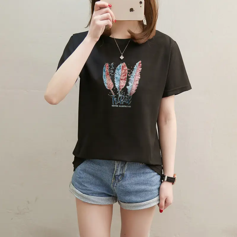 2025 Summer Korean Style Letter Short Sleeve T-Shirt for Women — feature 5