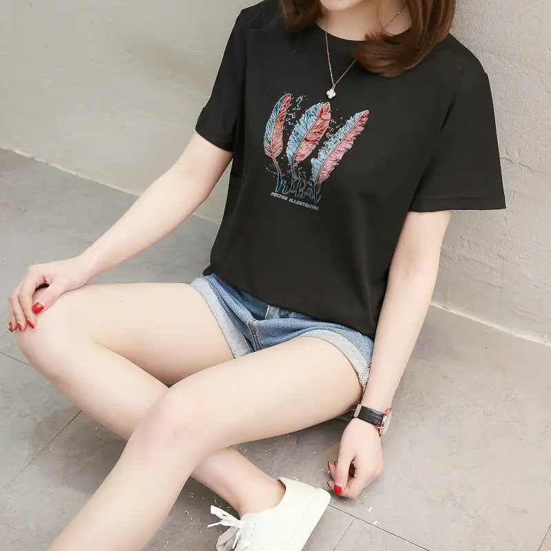 2025 Summer Korean Style Letter Short Sleeve T-Shirt for Women — feature 6