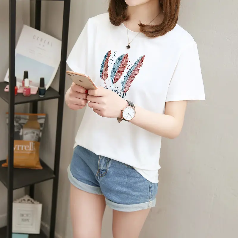 2025 Summer Korean Style Letter Short Sleeve T-Shirt for Women - Image 2