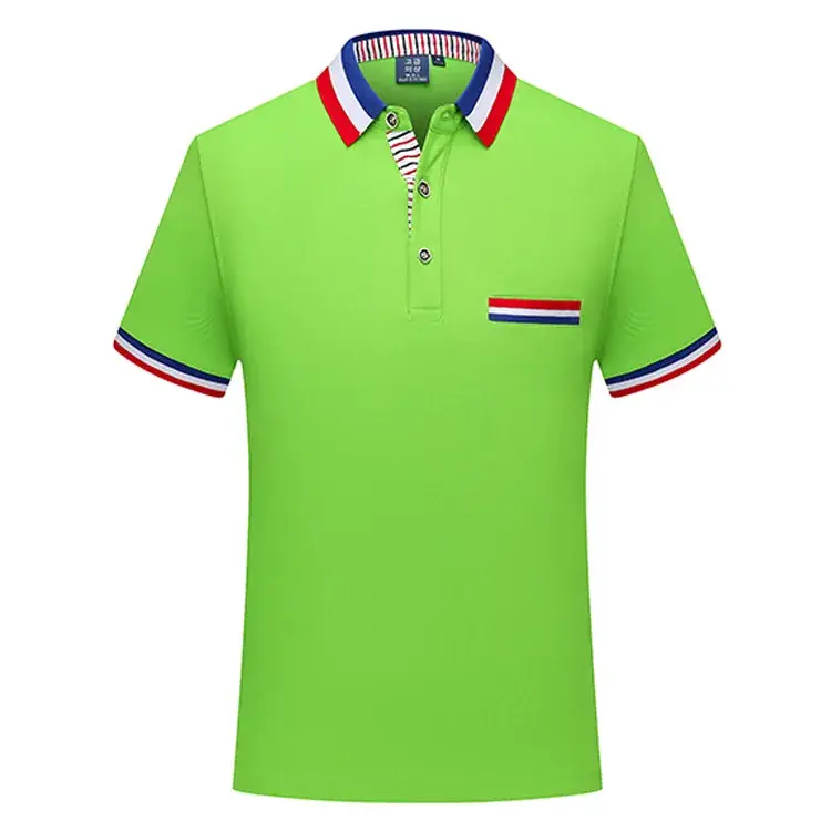 Red Polo Shirt with Blue White Trim