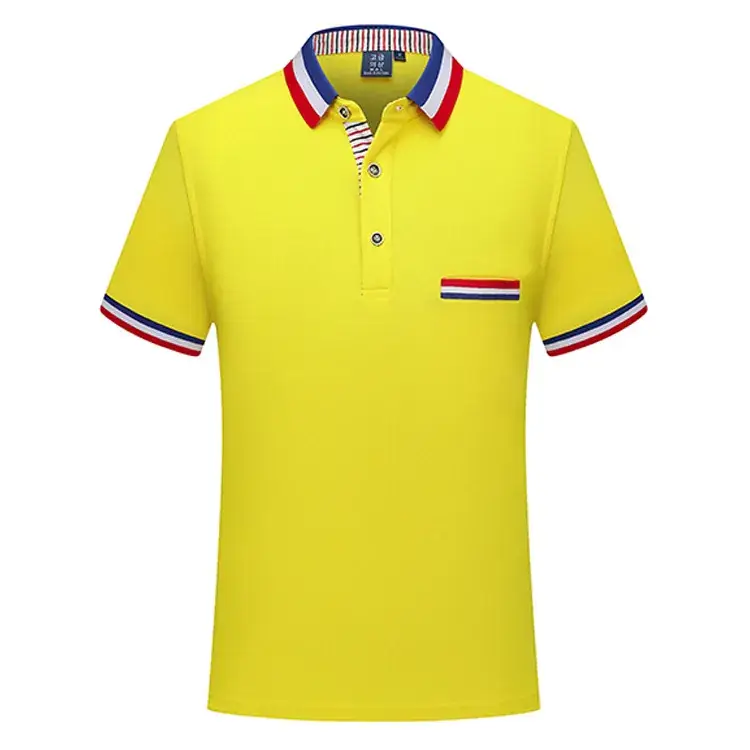 Red Polo Shirt with Blue White Trim