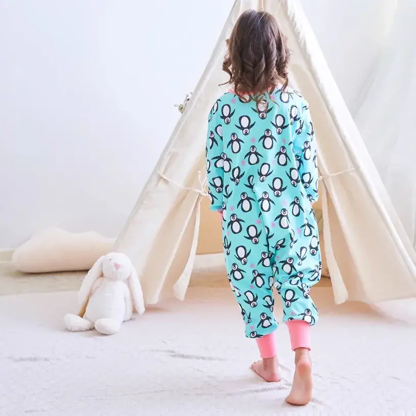 Cute Penguin Baby Sleeping Bag Cotton Light Blue - Image 2