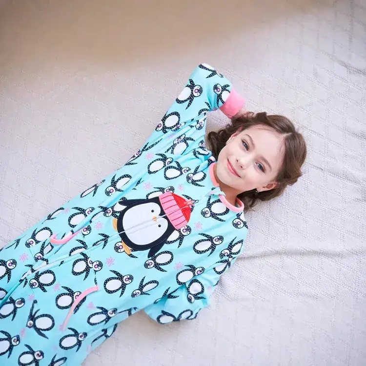 Cute Penguin Baby Sleeping Bag Cotton Light Blue - Image 4