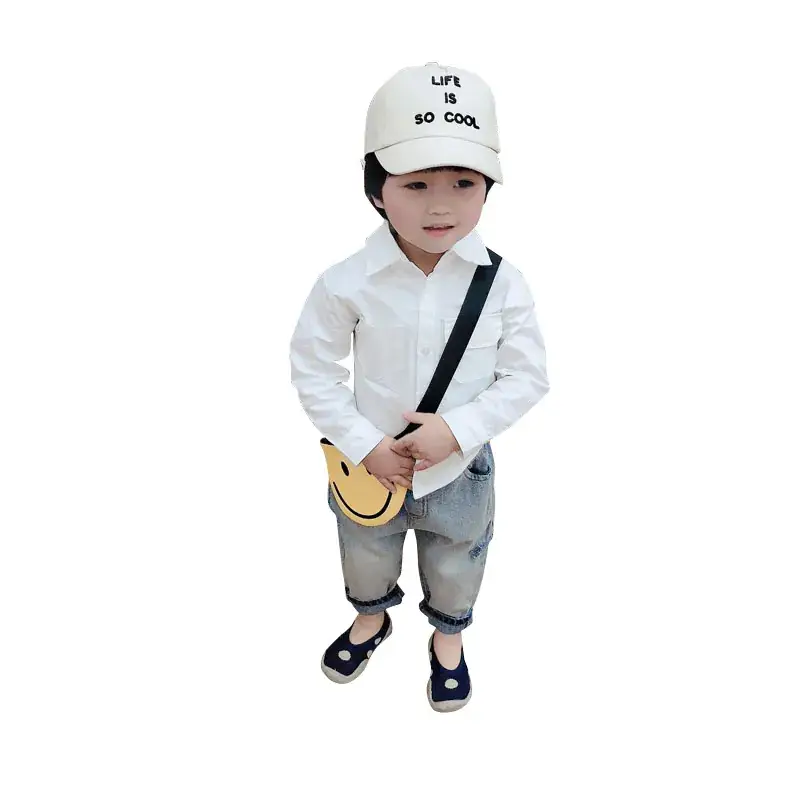 Spring Korean Style Ripped Denim Trousers for Boys Girls