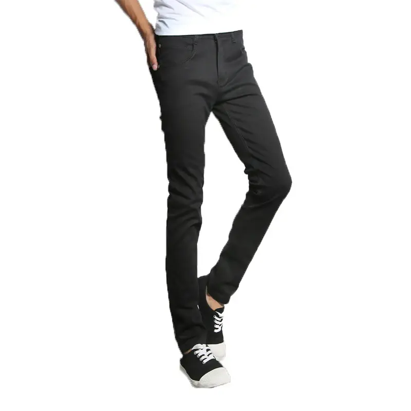 Black Slim Fit Jeans for Men Spring Autumn Casual Wear - Image 5